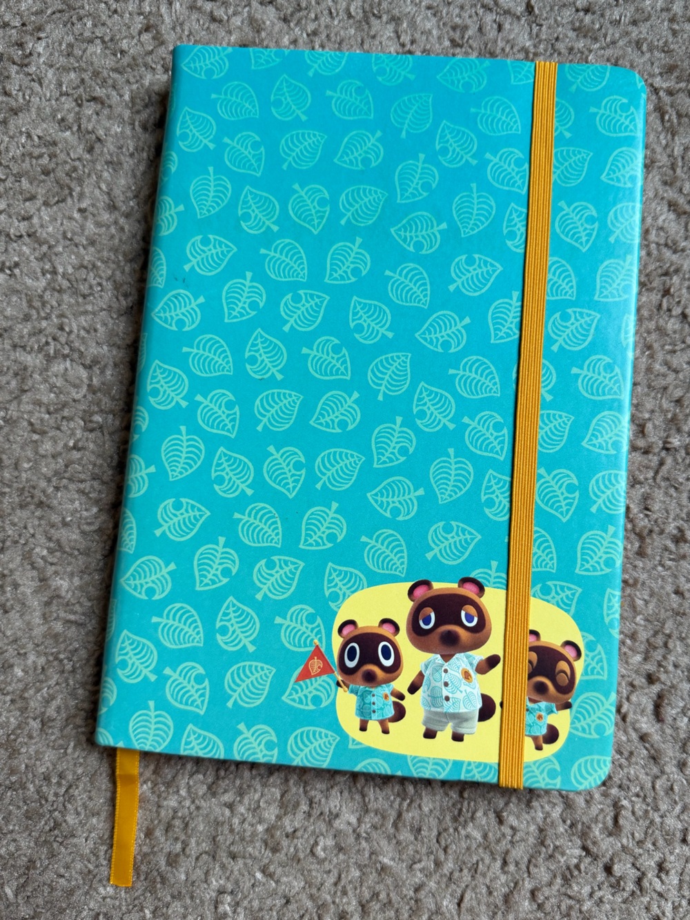 Animal Crossing Teal 2020 Notebook with Yellow Elastic Band